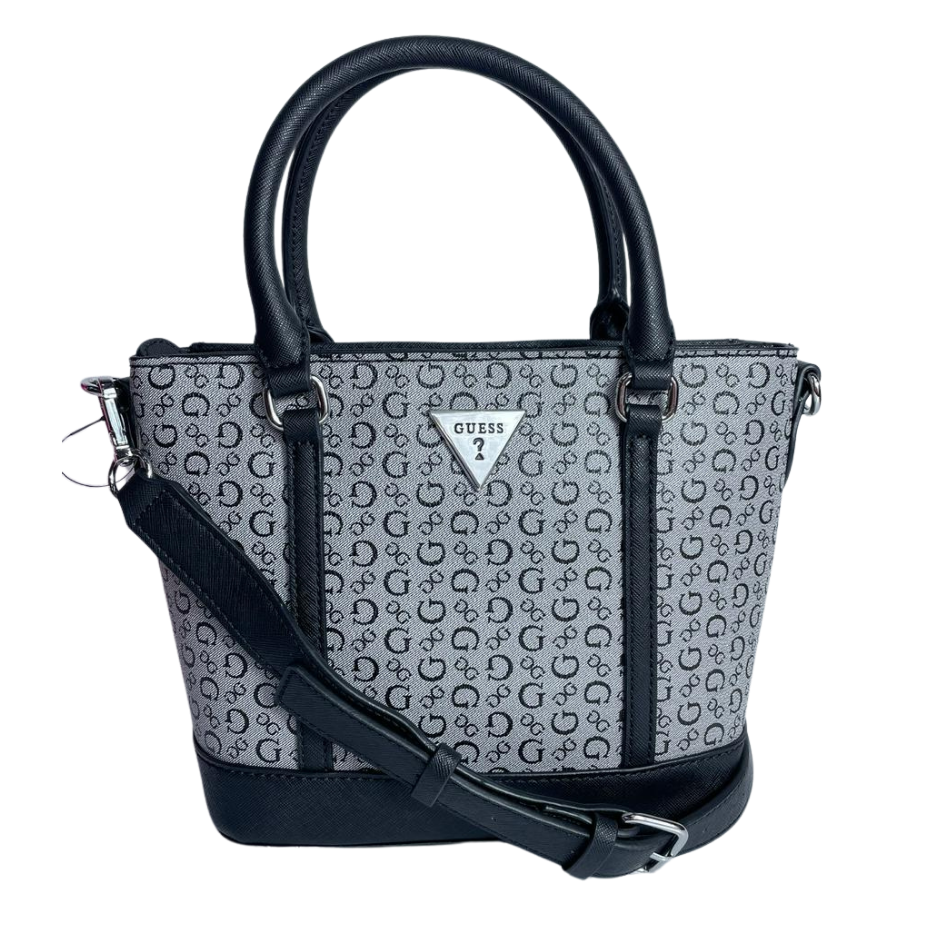 Bolso Guess Gris y negro, con estampados...